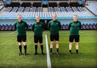 Sami Nykänen (vas.), Antti Munukka, Oskari Hämäläinen ja Jan-Peter Aravirta Eleda-stadionilla 6.7.2021. Kuva: Antti Munukan kotialbumi. 
